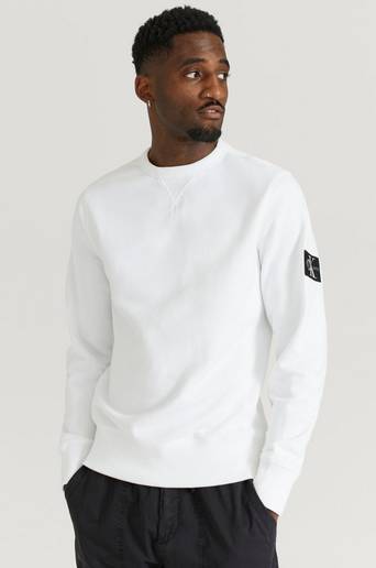 Calvin Klein Jeans Sweatshirt Monogram Sleeve Badge CN Vit