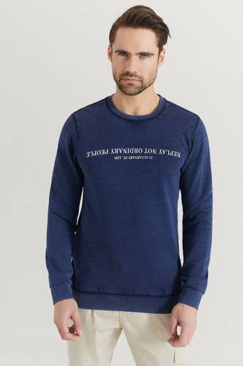 Replay Sweatshirt Garment Dyed Sweatshirt Blå