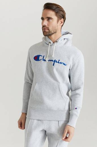 Champion Reverse Weave Hoodie Hooded Sweatshirt Grå