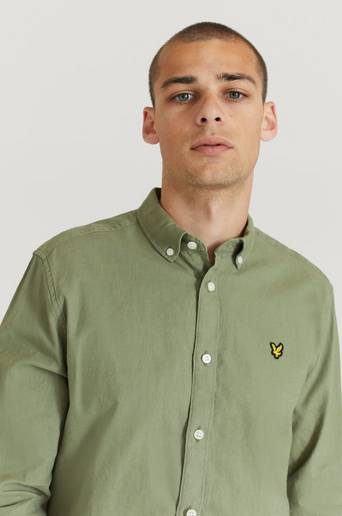 Lyle & Scott Skjorta Cotton Linen Shirt Grön