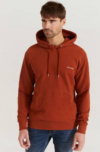 Calvin Klein Hoodie Logo Embroidery Hoodie Brun