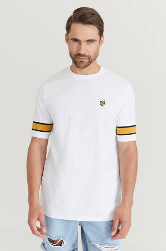 Lyle & Scott T-Shirt Sleeve Rib Insert T-shirt Vit