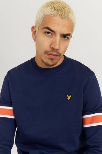 Lyle & Scott Sweatshirt Sleeve Rib Insert Sweatshirt Blå