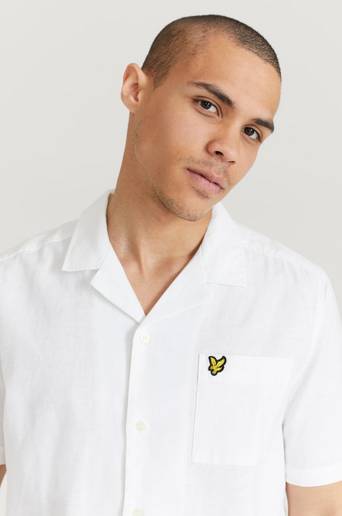 Lyle & Scott Kortärmad Skjorta Cotton Linen Resort Shirt Vit