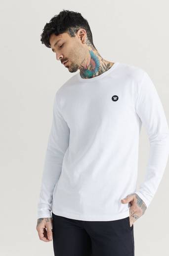 Wood Wood Långärmad T-shirt Mel Long Sleeve Vit