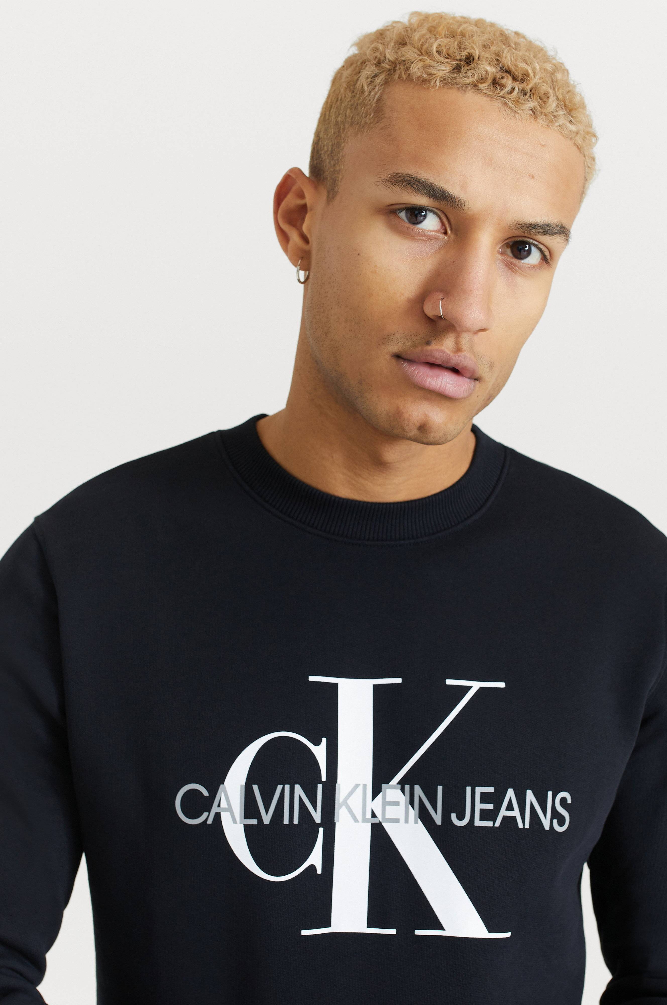 Calvin Klein Jeans Sweatshirt Iconic Monogram Crewneck Svart