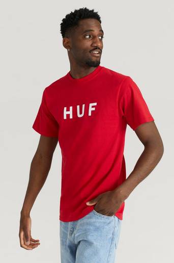 HUF T-Shirt Essentials OG Logo S/S TEE Röd