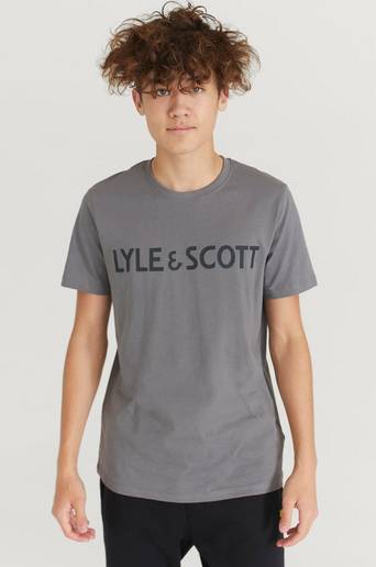 Lyle & Scott T-shirt Text Tee Vintage Grå