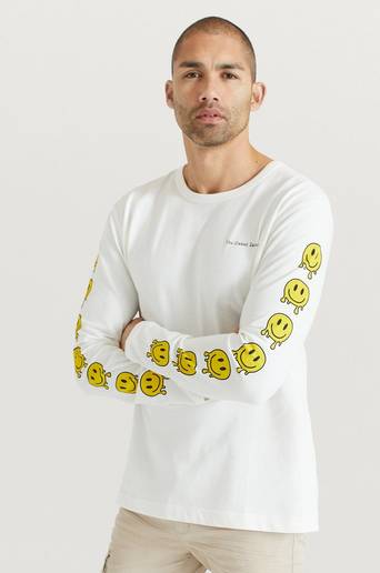 The Classy Issue Långärmad T-Shirt Smiley Long Sleeve Vit