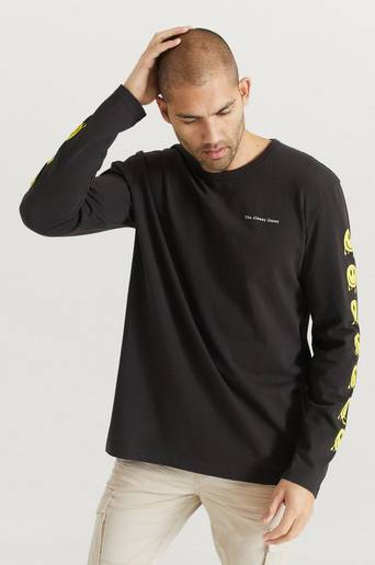 The Classy Issue Långärmad T-Shirt Smiley Long Sleeve Svart