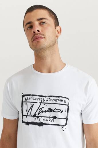 Nimes T-Shirt Stamp Print T-Shirt Vit