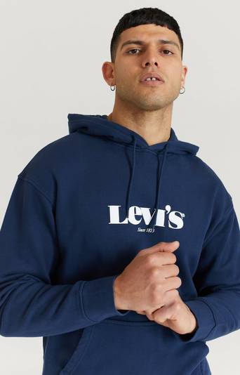 Levi's Huvtröja Relaxed Graphic Hoodie Blå