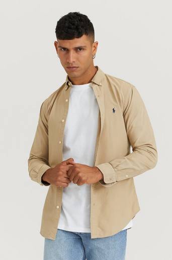 Polo Ralph Lauren Oxford Long Sleeve Sport Shirt Natur