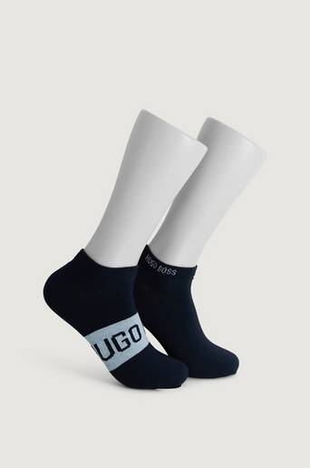 BOSS 2-Pack Strumpor Logo Ancle Socks Blå