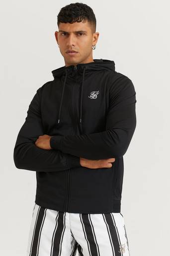 SIKSILK Hoodie Agility Zip Through Hoodie Svart