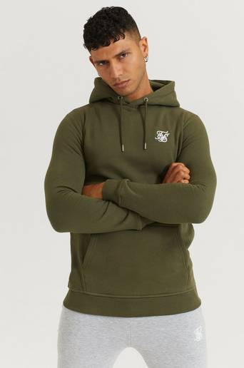 SIKSILK Hoodie Muscle Fit Overhead Hoodie Grön