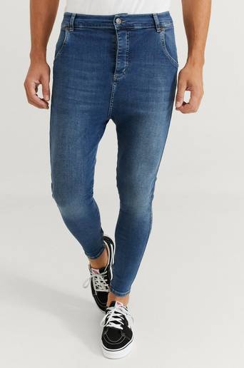SIKSILK Jeans Drop Crotch Denim Blå