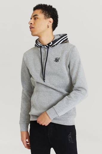 SIKSILK Hoodie Muscle Fit Overhead Hoodie Grå