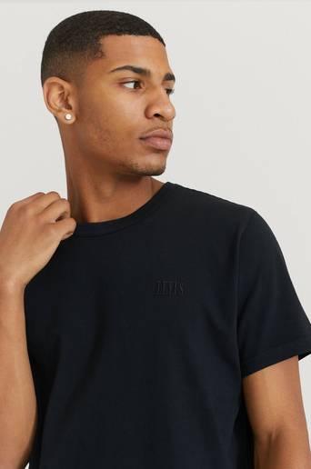 Levi's AUTHENTIC CREWNECK TEE MINERAL L Svart