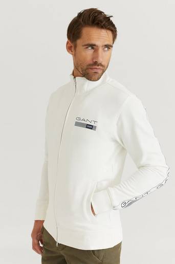 Gant Ziptröja D1. 13 Stripes Full Zip Cardigan Vit