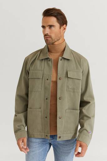 Champion Reverse Weave Overshirt Full Buttoned Top Grön