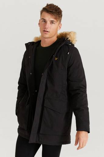 Lyle & Scott Parkas Winter Weight Microfleece Lined Parka Svart