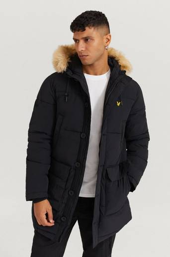 Lyle & Scott Jacka Heavyweight Longline Puffer Jacket Svart