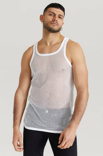 Resteröds Linne Net Singlet Cotton 2-pack Vit