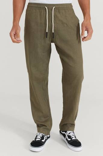 Oas Byxor Linen Long Pant Grön