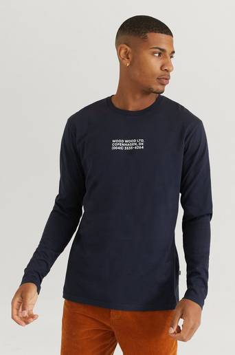 Wood Wood Långärmad T-Shirt Peter Long Sleeve Blå