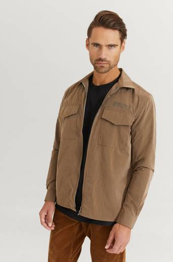 Woodbird Overshirt Klarc Zip Shirt Brun