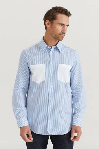 Helmut Lang Skjorta Stripe PR Shirt Blå