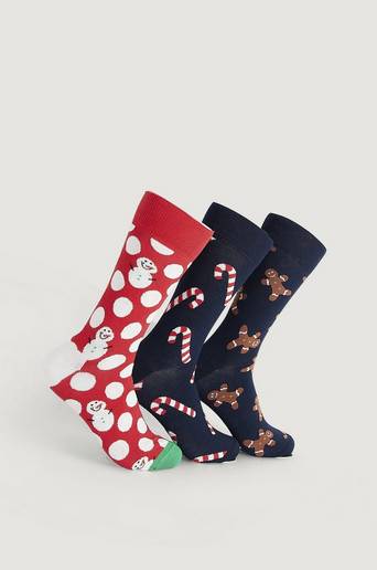 Happy Socks Presentask Gingerbread Gift Box 3-Pack Multi