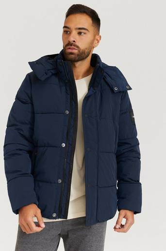 Calvin Klein Jacka Crinkle Nylon Mid Lenght Jacket Blå