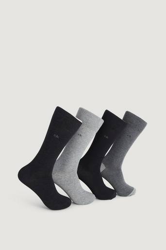 Calvin Klein 4-Pack Strumpor CK Men Crew 4P Heel Toe Freddie Grå