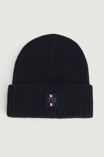 Tommy Hilfiger Mössa TH Plaque Beanie Svart