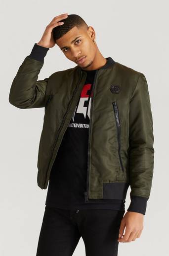 Philipp Plein Bomberjacka Nylon Bomber Istitutional Grön