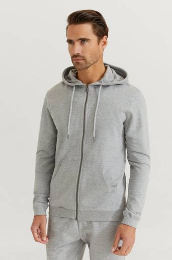 Bread & Boxers Hoodie Zip Grå