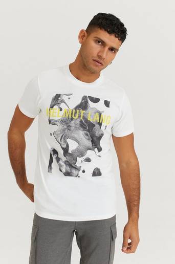 Helmut Lang T-Shirt Standard Tee Mega Print Vit