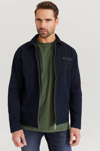 Woodbird Overshirt Kent Buzz Shirt Blå