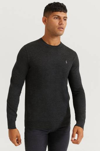 Polo Ralph Lauren Stickad Tröja Merino Crew Neck Grå