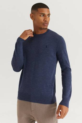 Polo Ralph Lauren Stickad Tröja Merino Crew Neck Blå