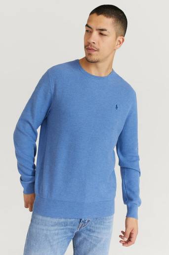 Polo Ralph Lauren Stickad Tröja Pima Textured Crew Neck Blå