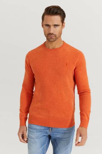 Polo Ralph Lauren Stickad Tröja Lambswool Crew Neck Orange