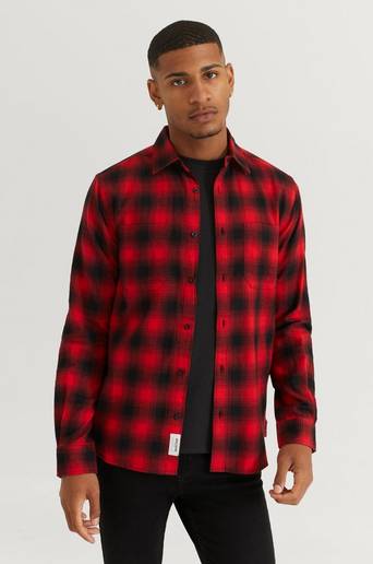 Woolrich Skjorta Light Flannel Classic Shirt Röd