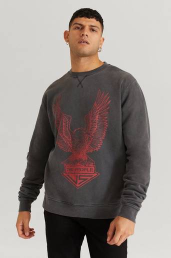 The People Vs. Sweatshirt Bolt Eagle Crew Neck Svart