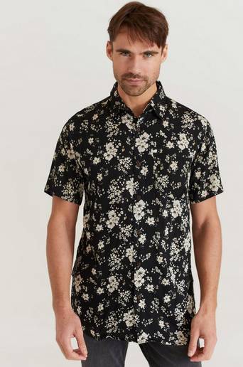 The People Vs. Skjorta Stevie Shirt Azalea Floral Svart