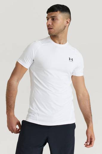 Under Armour Tränings-t-shirt UA HG Armour Fitted SS Vit