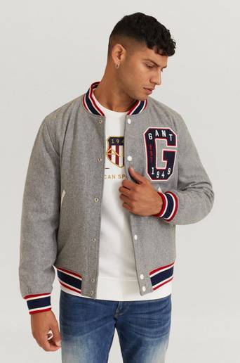 Gant Jacka Melton Varsity Jacket Grå