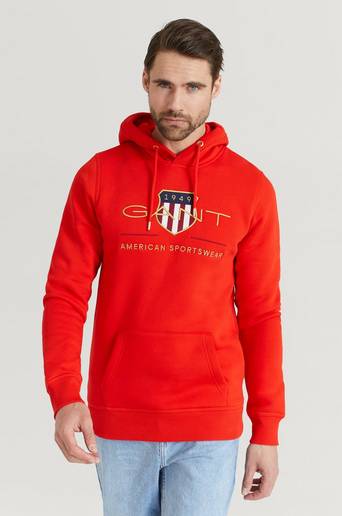 Gant Hoodie Archive Shield Hoodie Röd